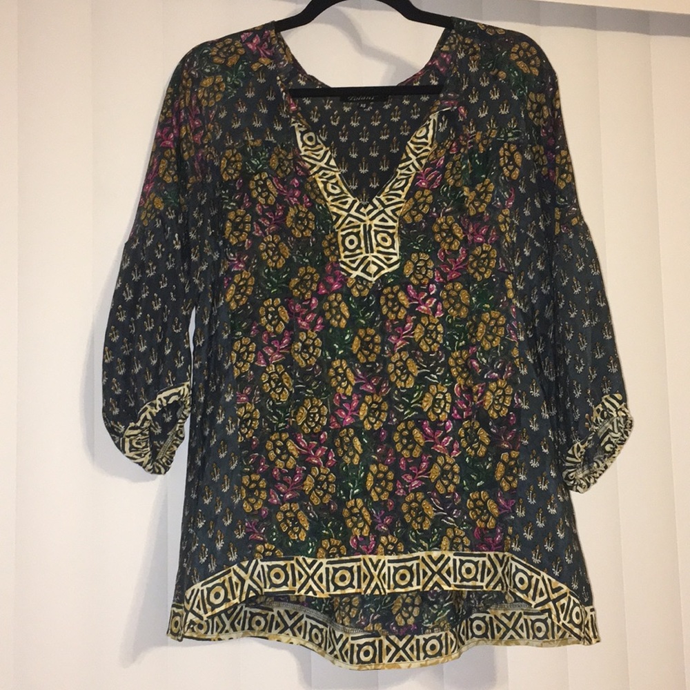 Tolani Printed Peasant Top